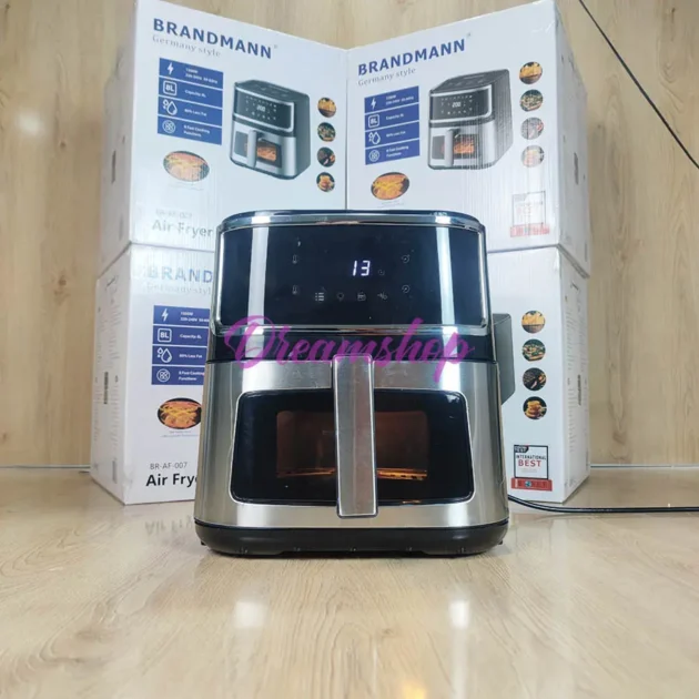 Friteuse sans Huile Brandmann 8L 1500W Avec Fenêtre De Visualisation En Verre Inox