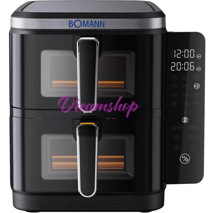 ⁦BOMANN GERMANY FRITEUSE SANS HUILE DOUBLE TIRROIRS DUALZONE 11L 2800W⁩ - الصورة ⁦9⁩