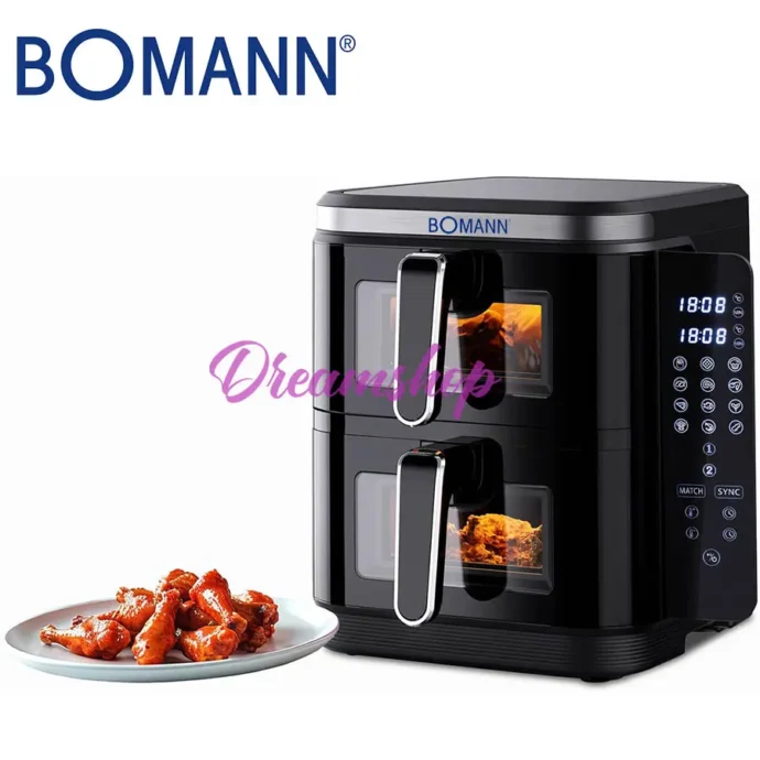⁦BOMANN GERMANY FRITEUSE SANS HUILE DOUBLE TIRROIRS DUALZONE 11L 2800W⁩ - الصورة ⁦8⁩