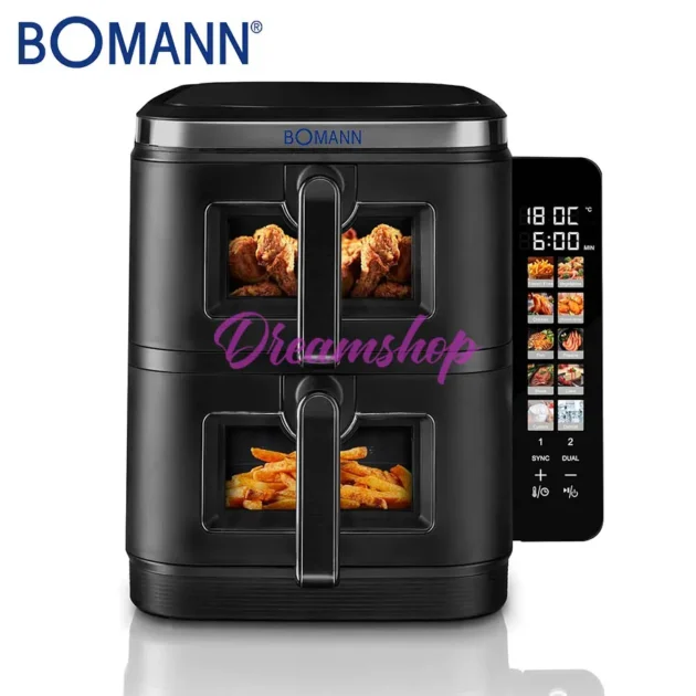 BOMANN GERMANY FRITEUSE SANS HUILE DOUBLE TIRROIRS DUALZONE 11L 2800W