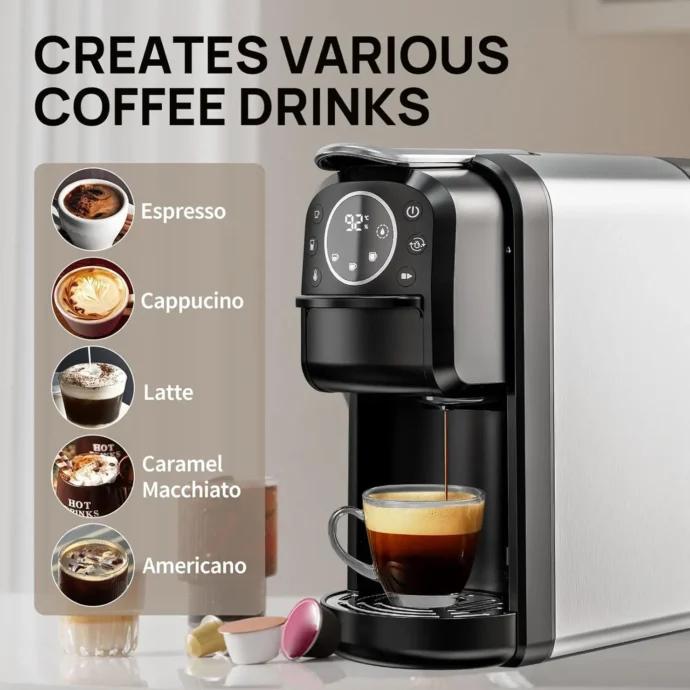 ⁦MultiSmart Machine À Capsules Inox 20Bar - 4 En 1 - Dolce Gusto / Nespresso / Poudre / Dosette⁩ - الصورة ⁦7⁩
