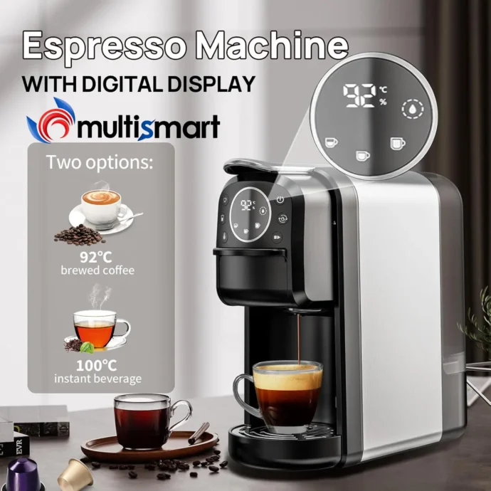 ⁦MultiSmart Machine À Capsules Inox 20Bar - 4 En 1 - Dolce Gusto / Nespresso / Poudre / Dosette⁩ - الصورة ⁦6⁩