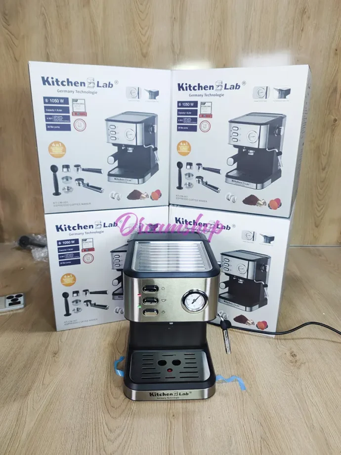 ⁦Cafetière inox a Bras 4 en 1 – 20 Bars 1050W 1.5L Café Poudre et MultiCaps KitchenLab KT-CM-001⁩ - الصورة ⁦7⁩