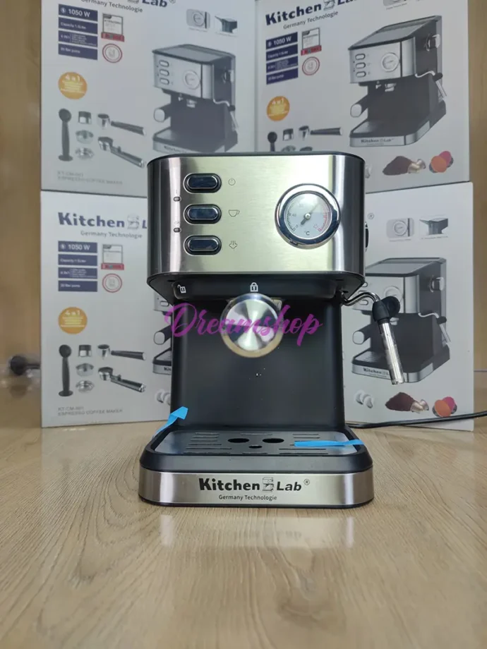 ⁦Cafetière inox a Bras 4 en 1 – 20 Bars 1050W 1.5L Café Poudre et MultiCaps KitchenLab KT-CM-001⁩ - الصورة ⁦5⁩