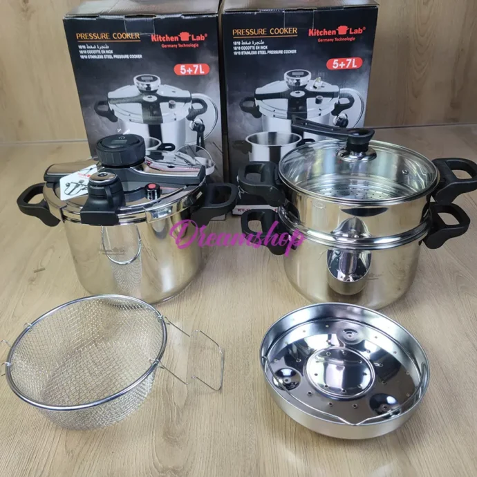 ⁦Cocotte Minute CLIPSO KitchenLab Technologie Germany 18/10 7+5 Litre 11 piece⁩ - الصورة ⁦7⁩