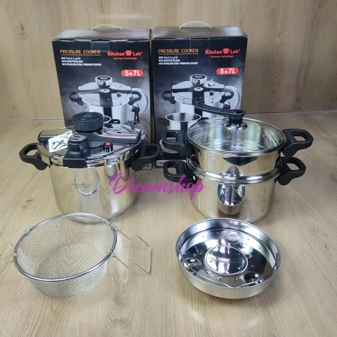 ⁦Cocotte Minute CLIPSO KitchenLab Technologie Germany 18/10 7+5 Litre 11 piece⁩ - الصورة ⁦6⁩