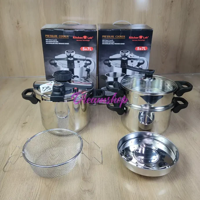⁦Cocotte Minute CLIPSO KitchenLab Technologie Germany 18/10 7+5 Litre 11 piece⁩ - الصورة ⁦5⁩