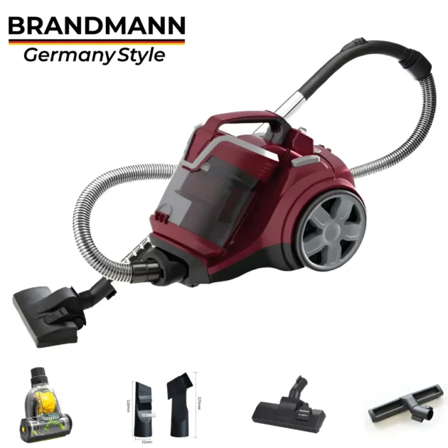Brandmann Germany Style Aspirateur Sans Sac 6en1 Multi-Cyclonique 2000W