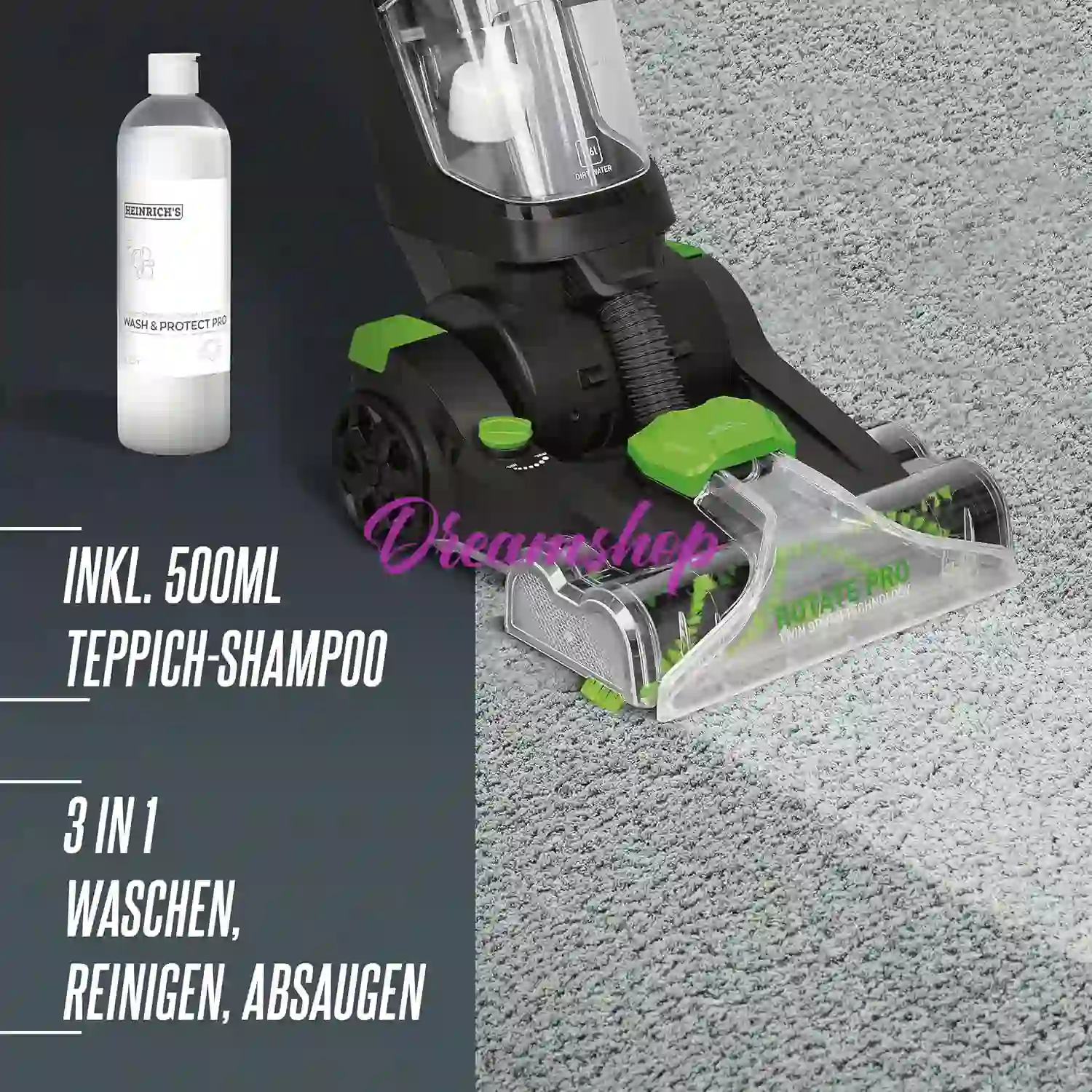 Aspirateur a Eau Pro Multifonction Laveur et détacheur 2.5 L 800 W Brandmann - الصورة 4