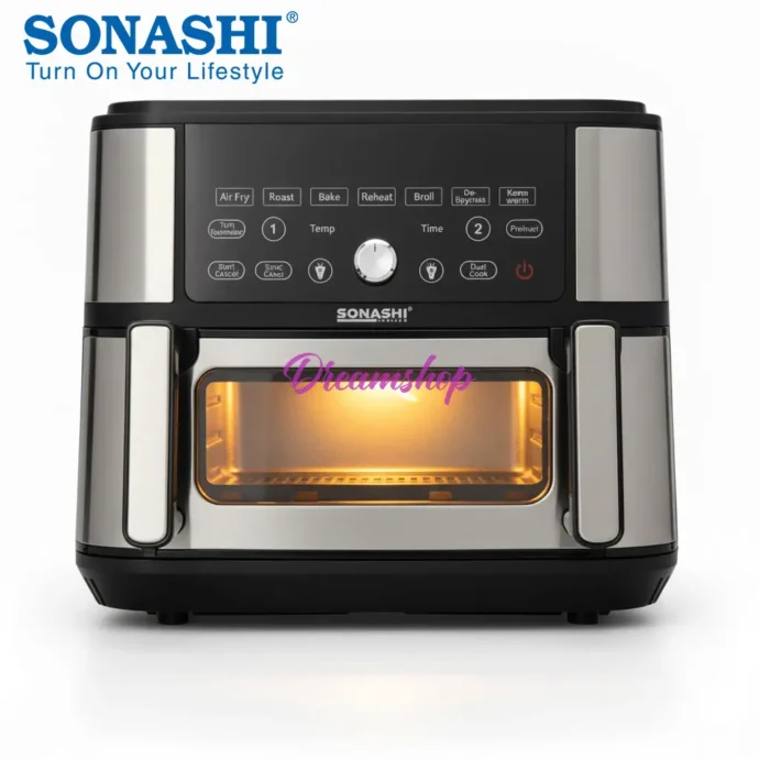 ⁦Friteuse – Air fryer Numérique Double Bac 10L 2600 W  Sonashi SAF-115⁩ - الصورة ⁦5⁩