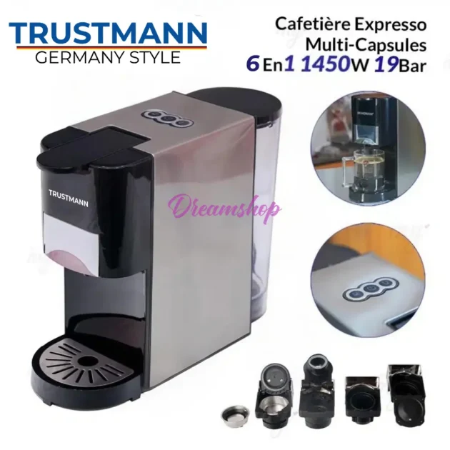 TRUSTMANN Machine À Capsules 19Bar - 6 En 1