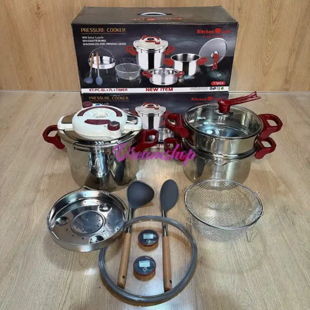 Cocotte Minute CLIPSO KitchenLab Technologie Germany 18/10 7+5 Litre 11 piece