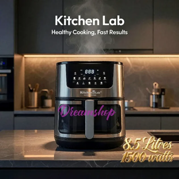 AirFryer Inox XL 8,5L (1500W) – Performance Économique et Efficace, Double Résistances | KitchenLab