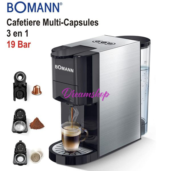Cafetière Expresso Multi-Capsules 4En1 1450W 19 Bar BOMANN