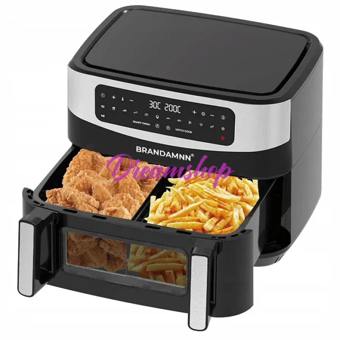 ⁦Friteuse à air sans Huile avec un Panier séparer en 2 10.5L 2600W | BRANDMANN⁩ - الصورة ⁦2⁩